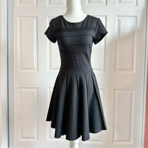Parker Black Stretch A-line Mini Dress